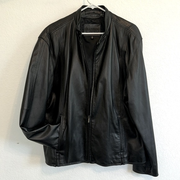 BRANDINI LEATHER MENS RACER JACKET - Picture 1 of 13